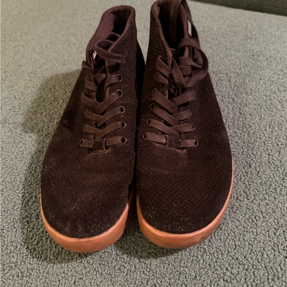 NoBull Black, Dark Gum Suede Mid Trainer - 7.5